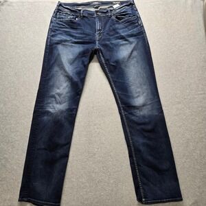 Silver Jeans Co Grayson Mens 36x36 Dark Wash Straight Leg EMC Denim M33314SSX443